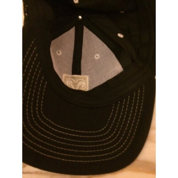 Dodge Black Adjustable Baseball Cap With Ram Logo Embroidery & White Stitching - Picture 2 of 4